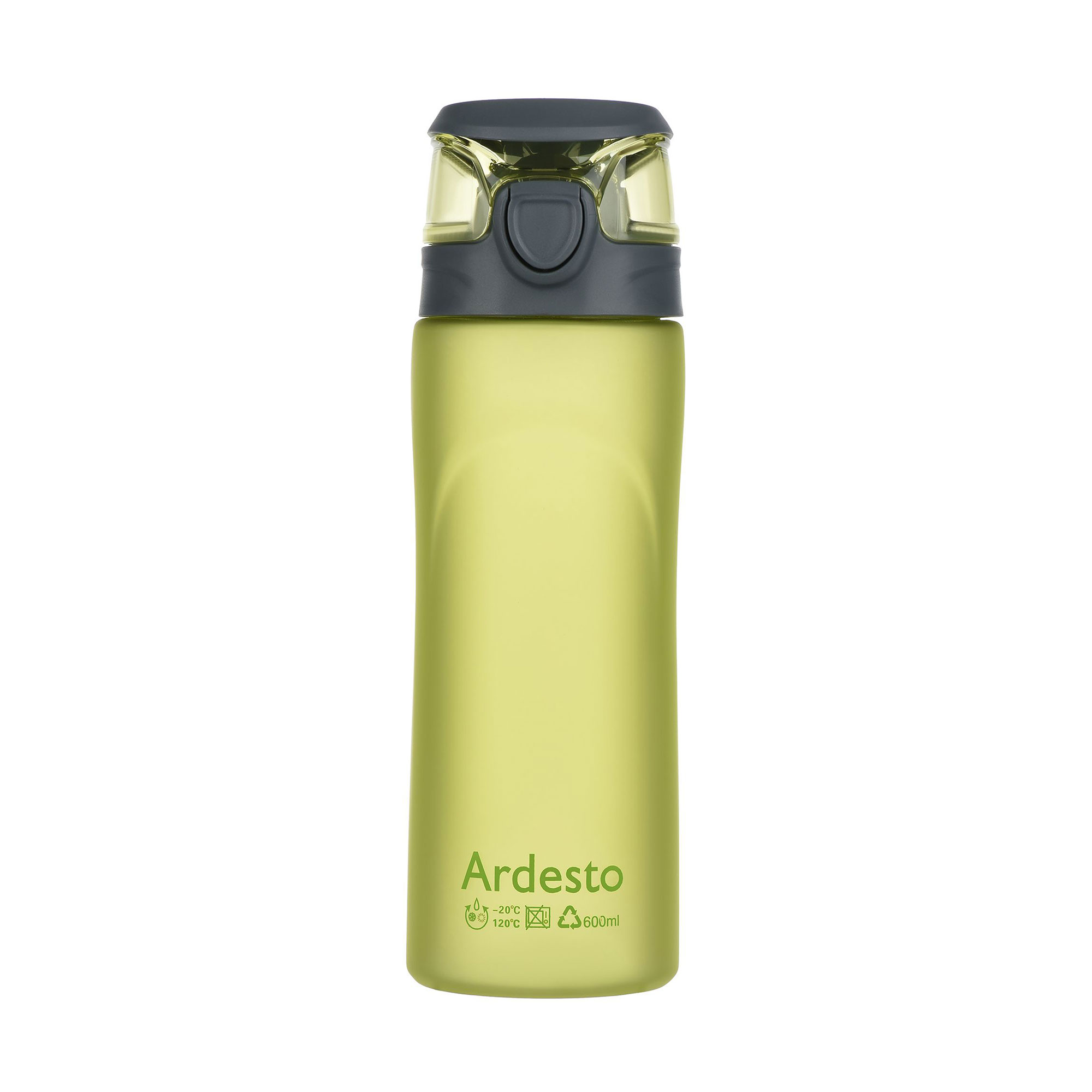 Пляшка для води Ardesto Matte Bottle пластикова, зелена, 600 мл (AR2205PG)